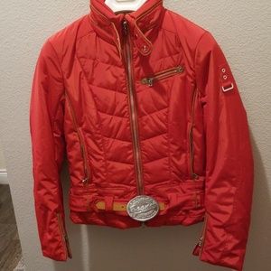 Bogner belted unique womans winter jacket